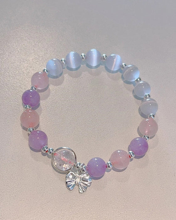 Imitation cat eye crystal butterfly bracelet
