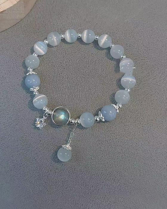 Imitation cat eye crystal butterfly bracelet