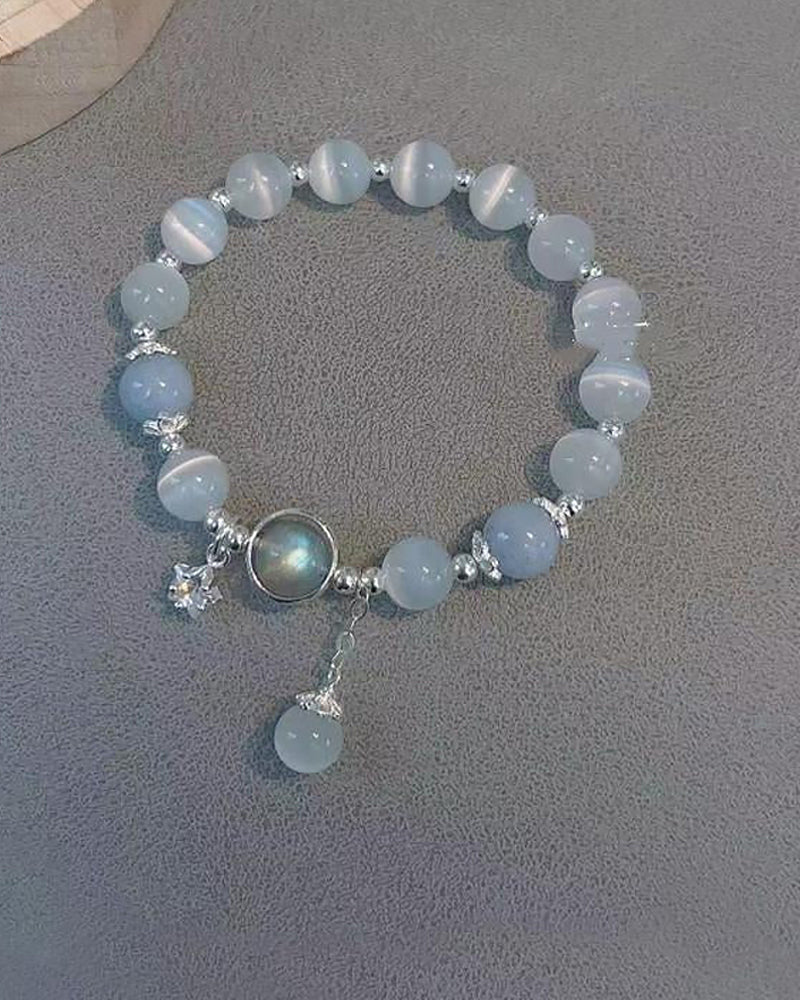 Imitation cat eye crystal butterfly bracelet