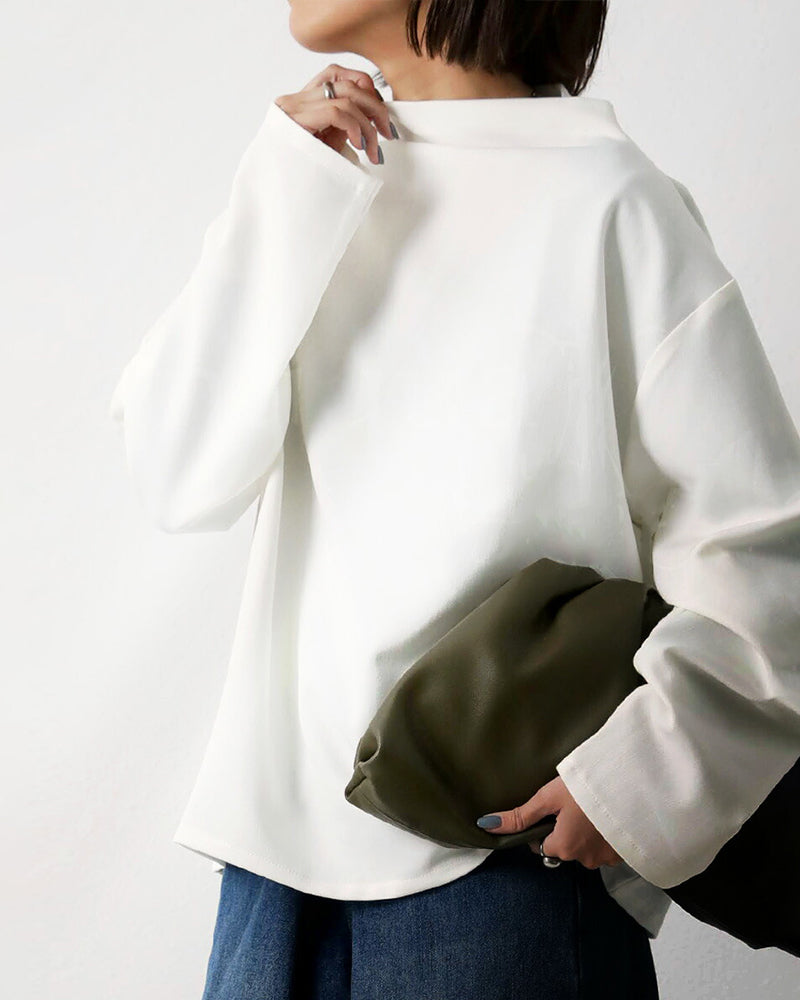 Loose casual long-sleeve blouse