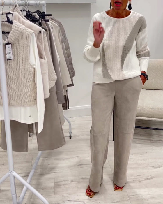Crew Neck Comfortable Casual Sweater