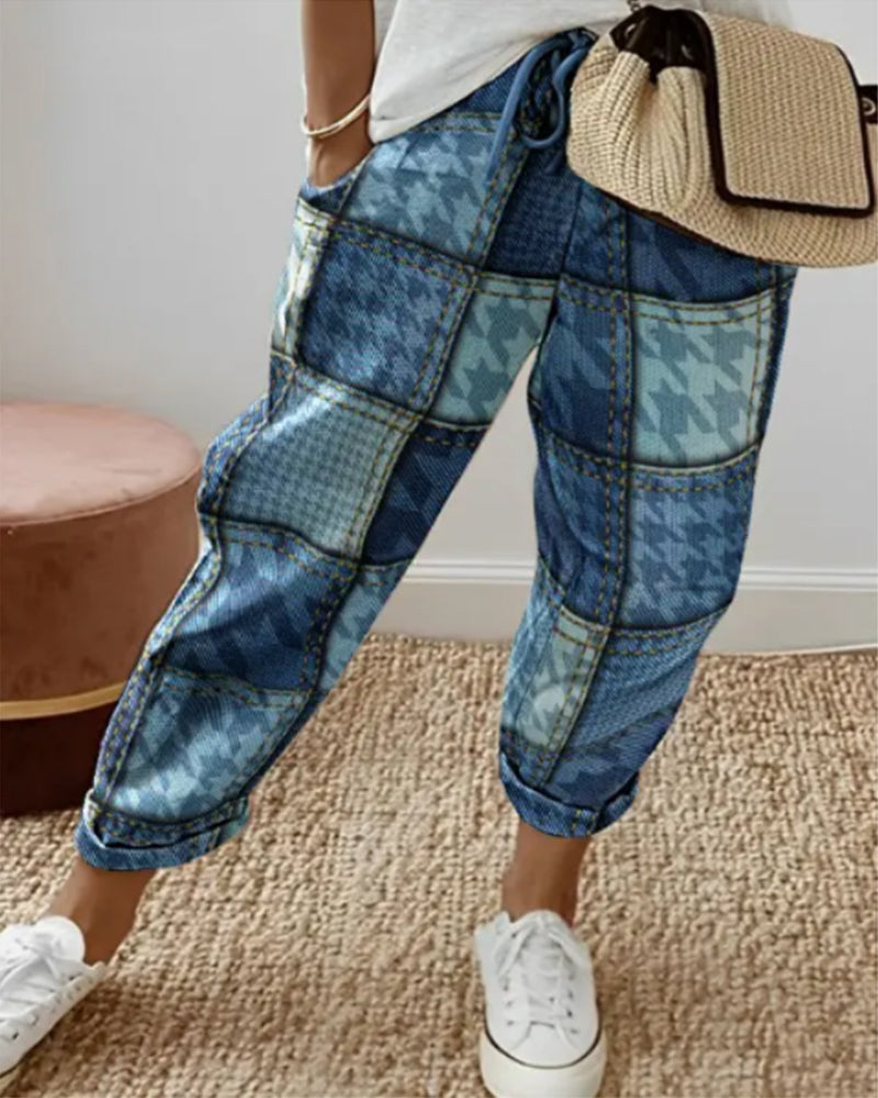 Vintage color block lounge pants