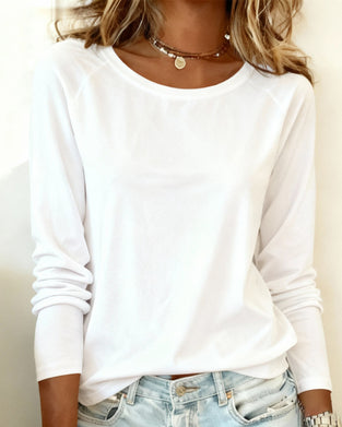 Cotton Crew Neck Casual Top