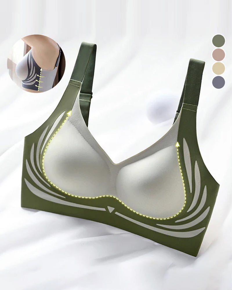 Lifting anti-sagging wireless push-up bra