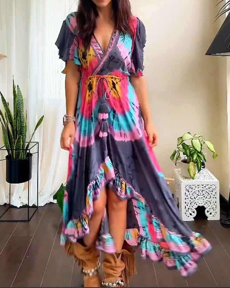 Stylish design v-neck dress