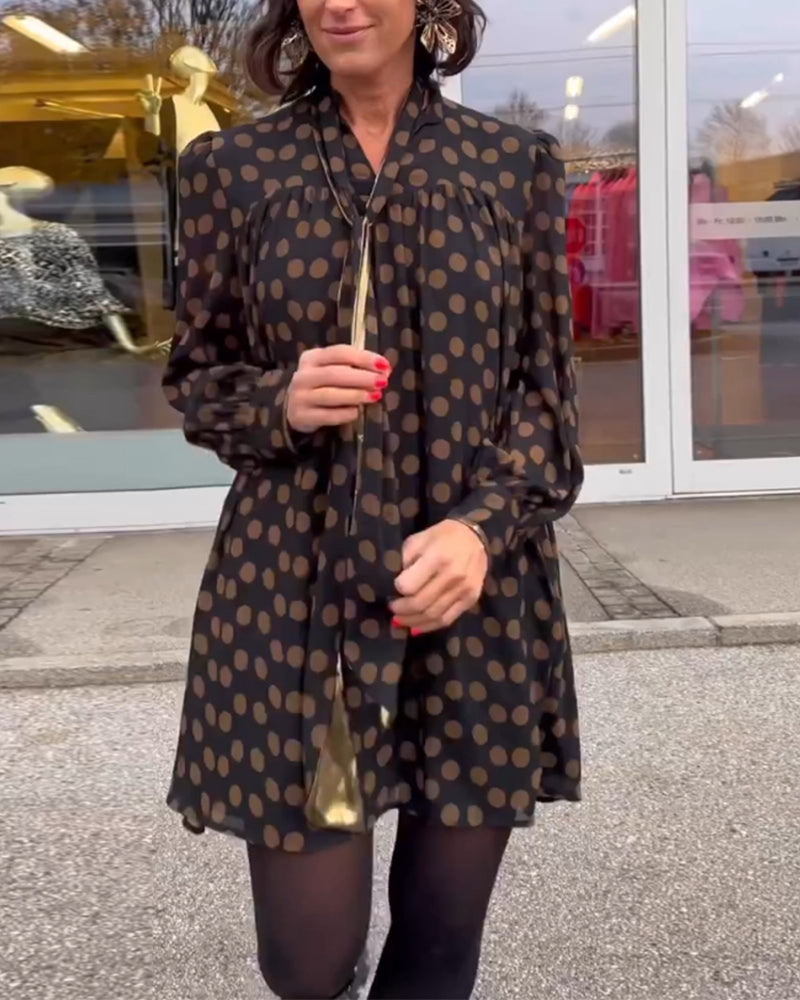 Polka Dot Long Sleeve Dress