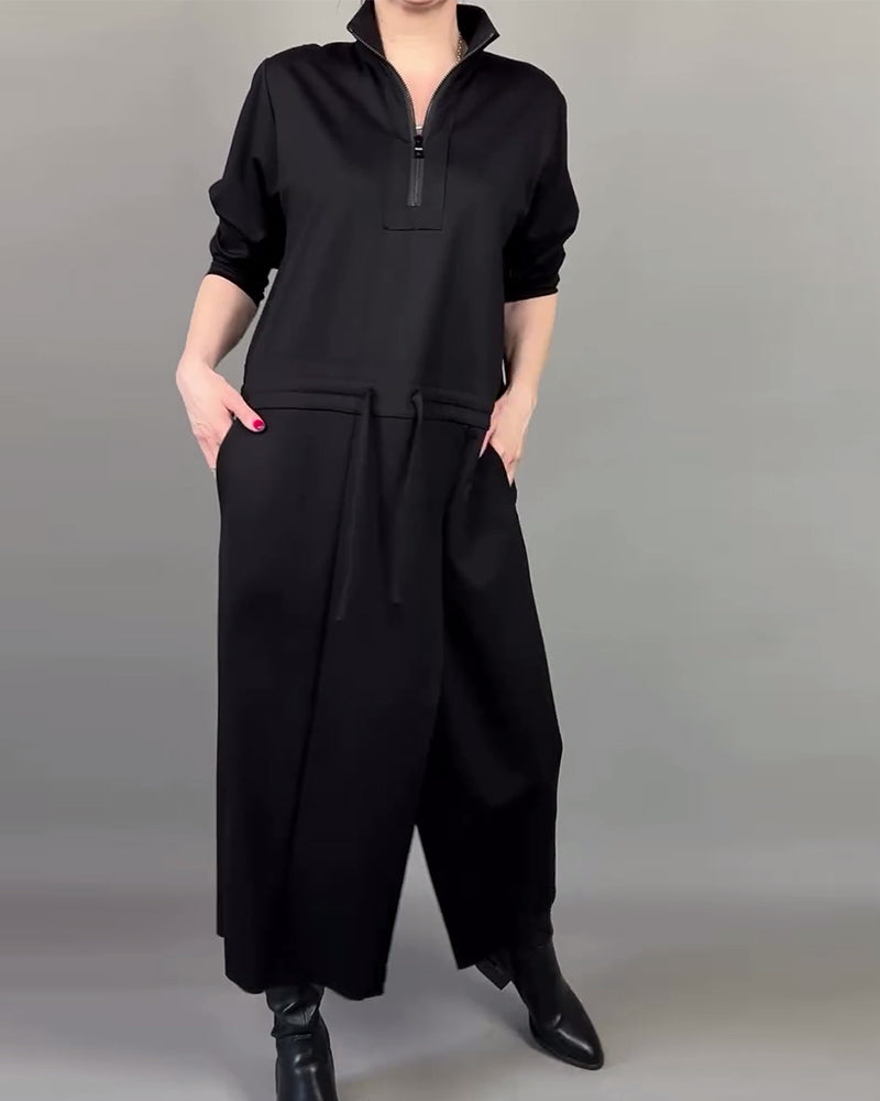 Zip-Collar Stylish Dress