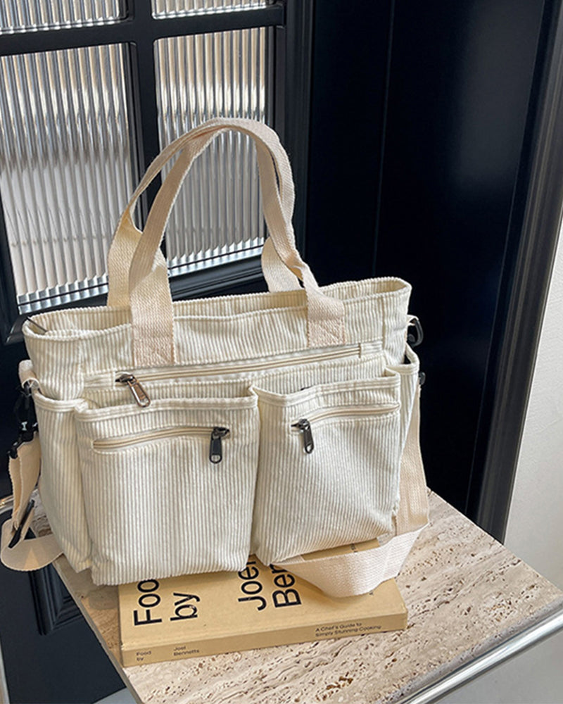 Solid color corduroy bag