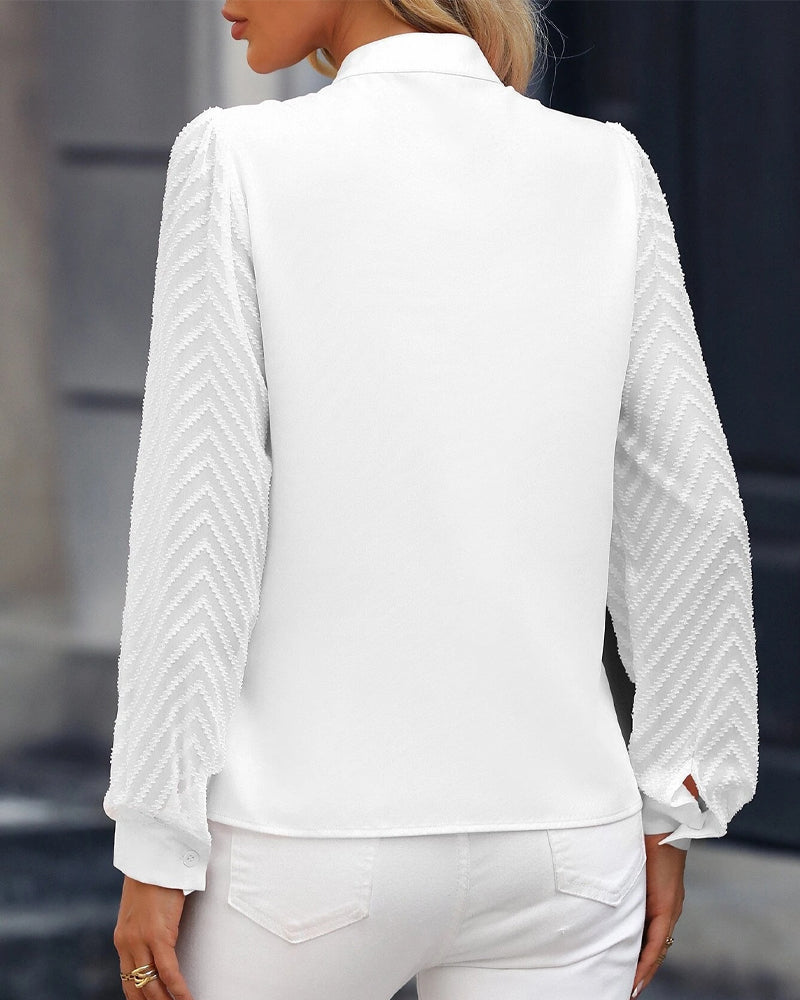 Solid color long sleeve blouse