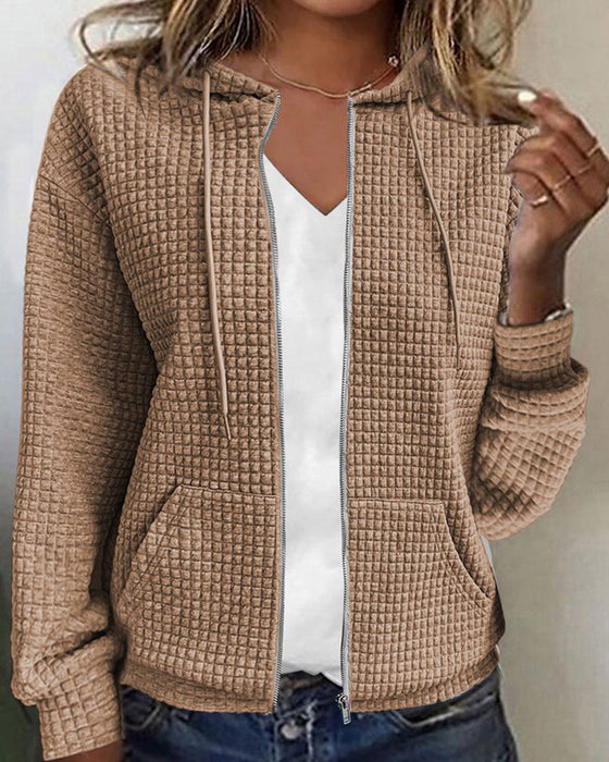Plain pocket casual jacket