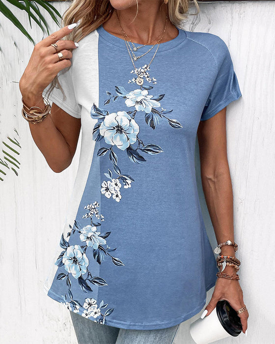 Patchwork floral print t-shirt
