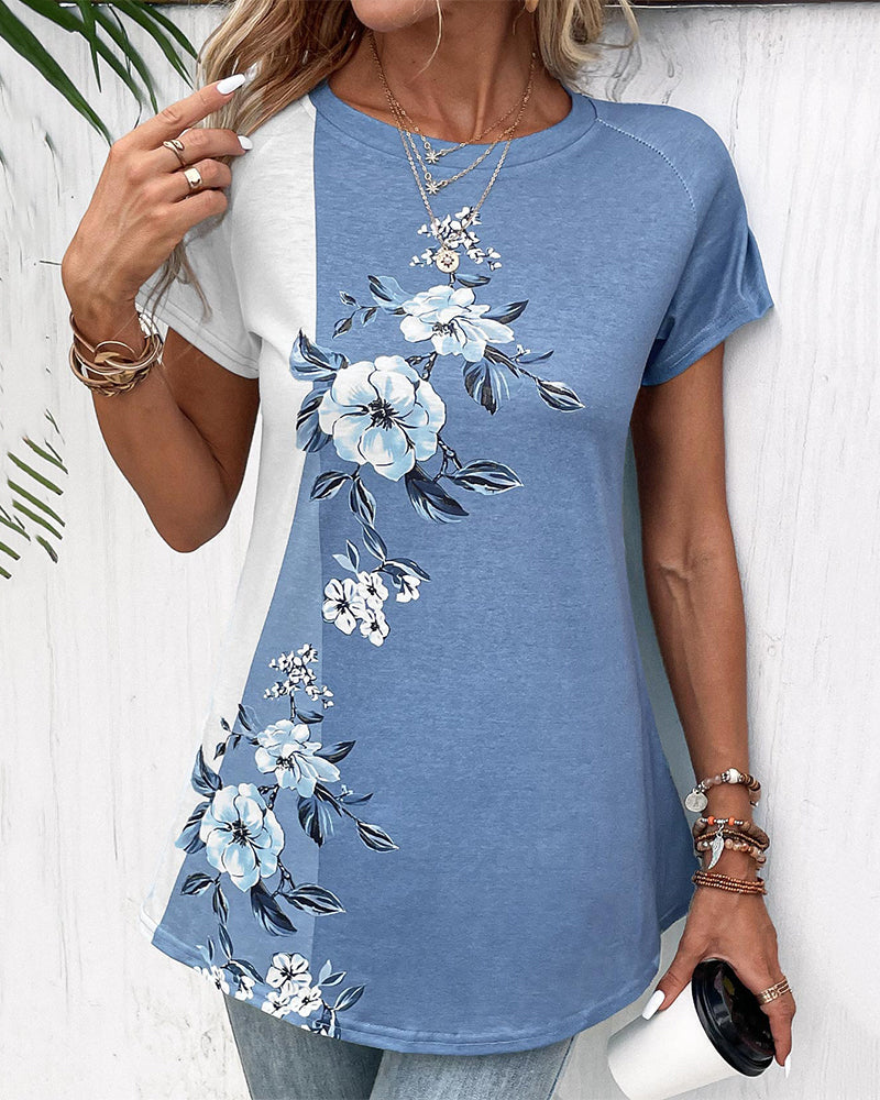 Patchwork floral print t-shirt