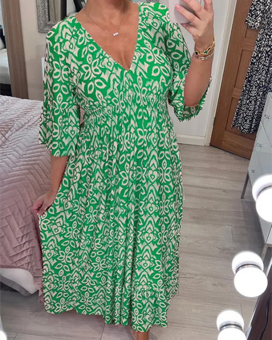 Red Printed Maxi Dress