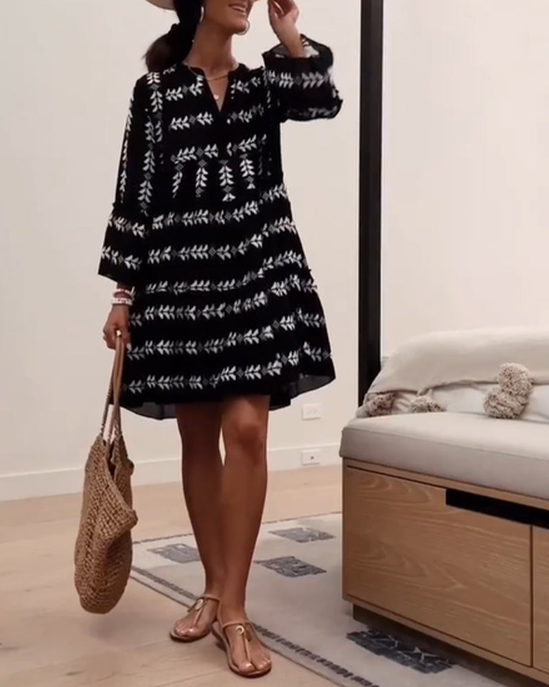 Fashion print elegant short dress