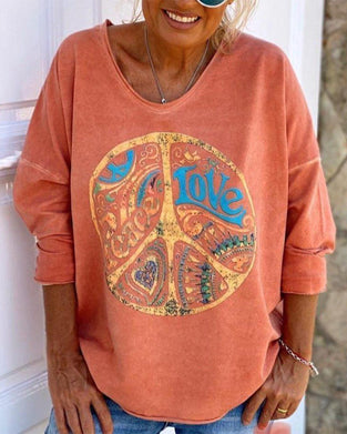 Orange Printed Top