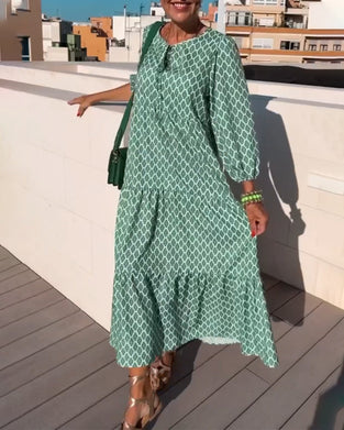 Round neck fashion print dress
