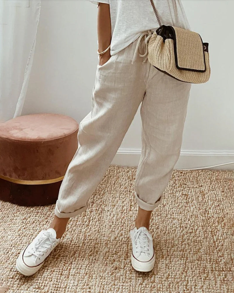 Pure Cotton Solid Color Pants
