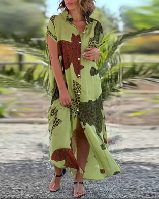 Short Sleeve Leopard Print Dress
