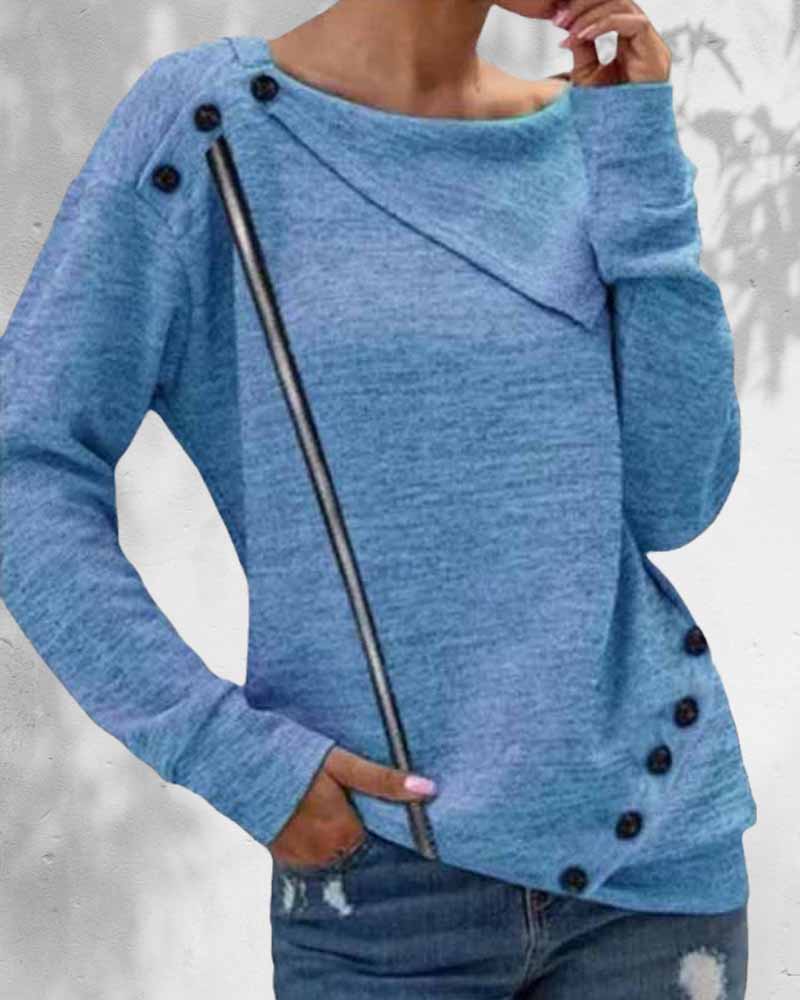 Lapel neck knit top