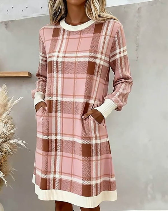 Youthful Temperamental Plaid Dress