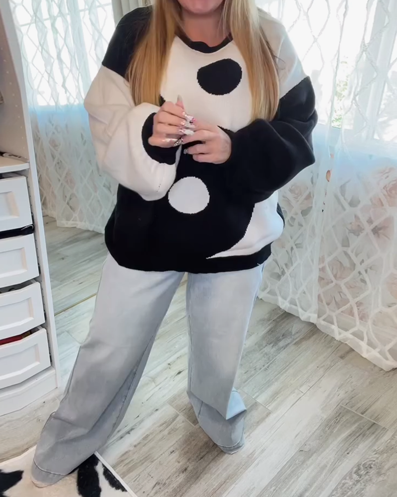 Casual Loose Crew Neck Pullover Sweater