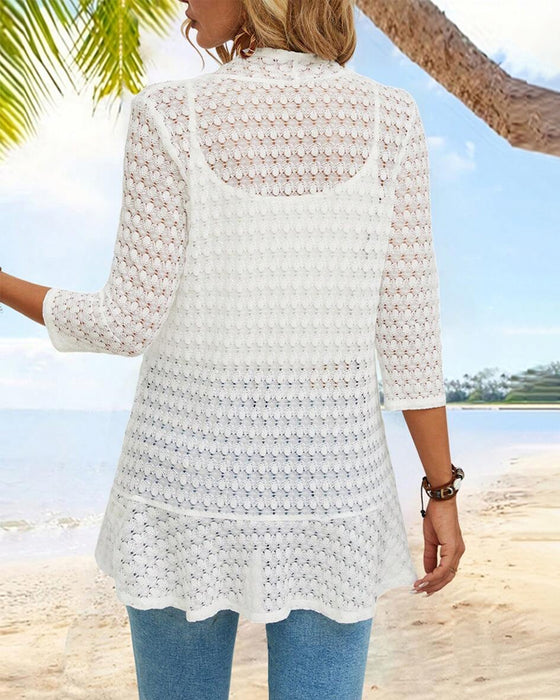 Elegant solid color lace coat