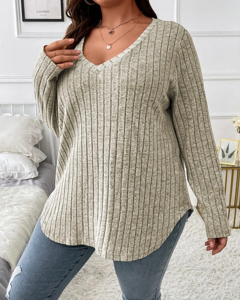 Solid color Blouses with long sleeve