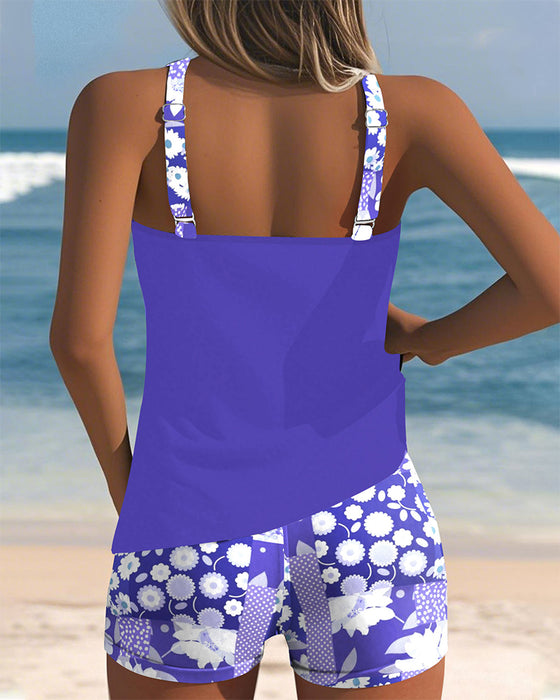 Tank Top Printed Boxer Swimsuit
