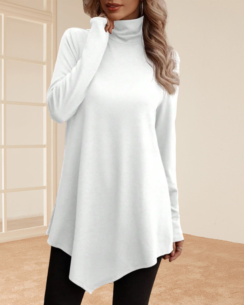 Solid color high neck tops
