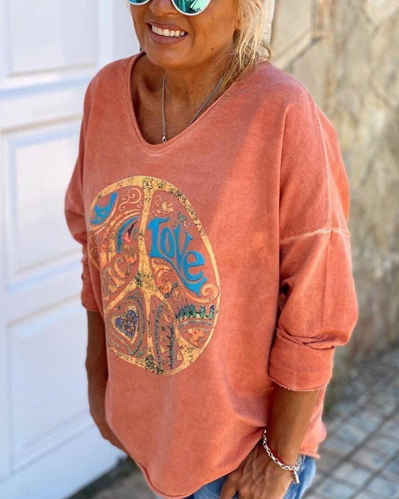 Orange Printed Top