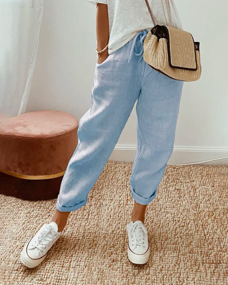 Pure Cotton Solid Color Pants
