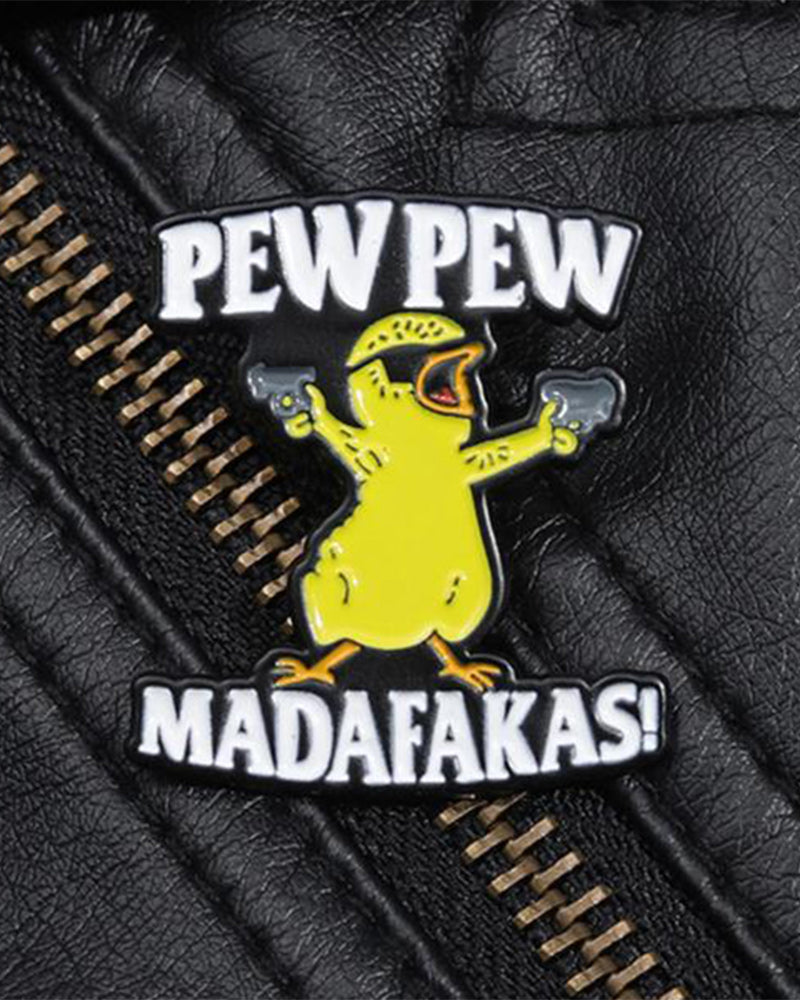 Letter & Cartoon Duck Design Brooch