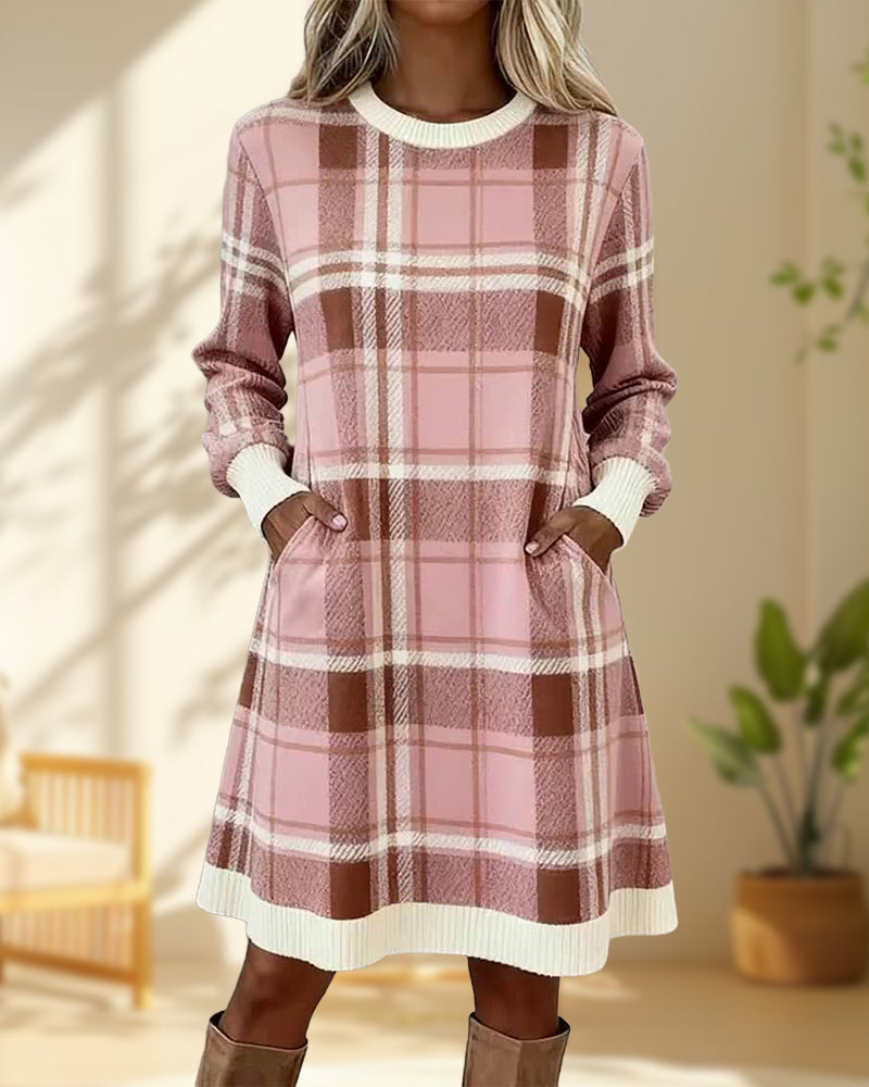 Youthful Temperamental Plaid Dress