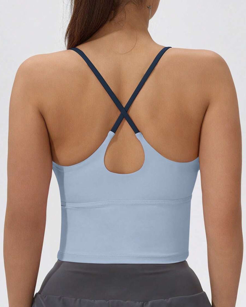 Integrated Chest Pad Sports Tank Top