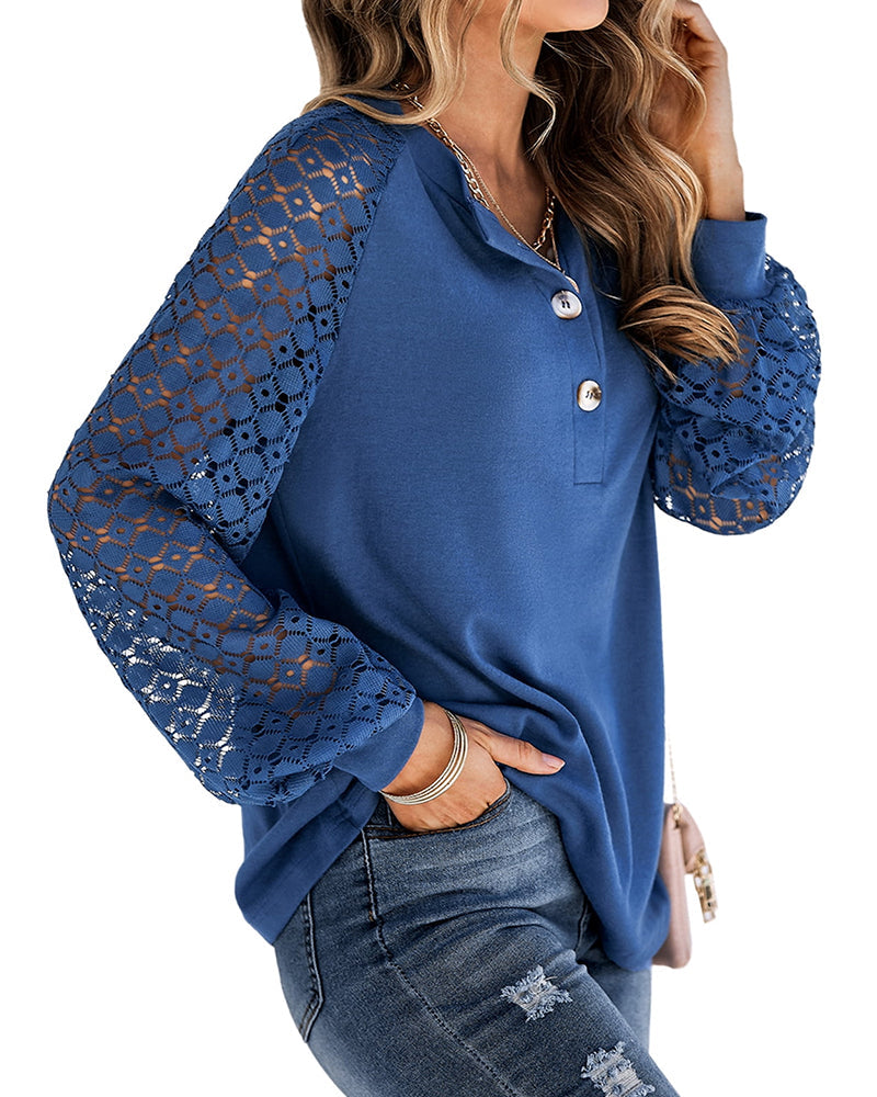 Lace cutout top