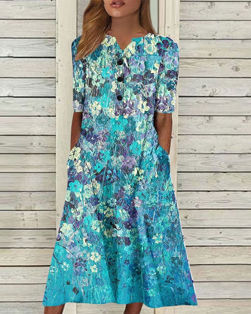 Floral print pocket dress
