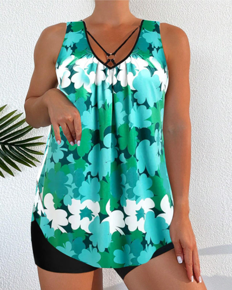 Printed two-piece tankini