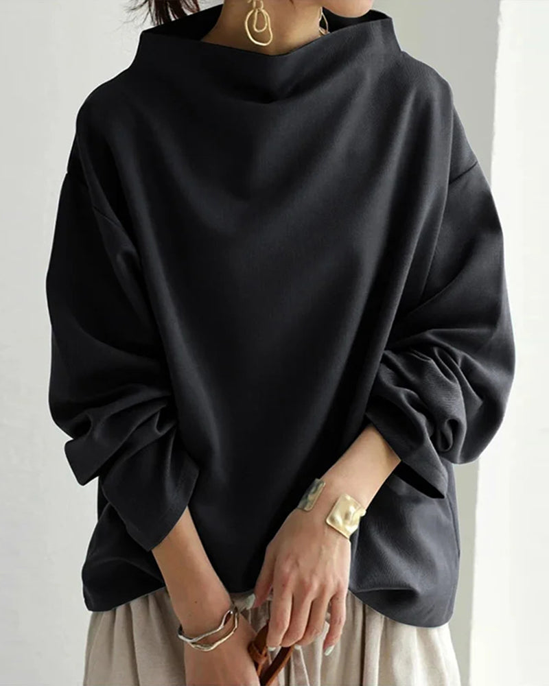 Loose casual long-sleeve blouse