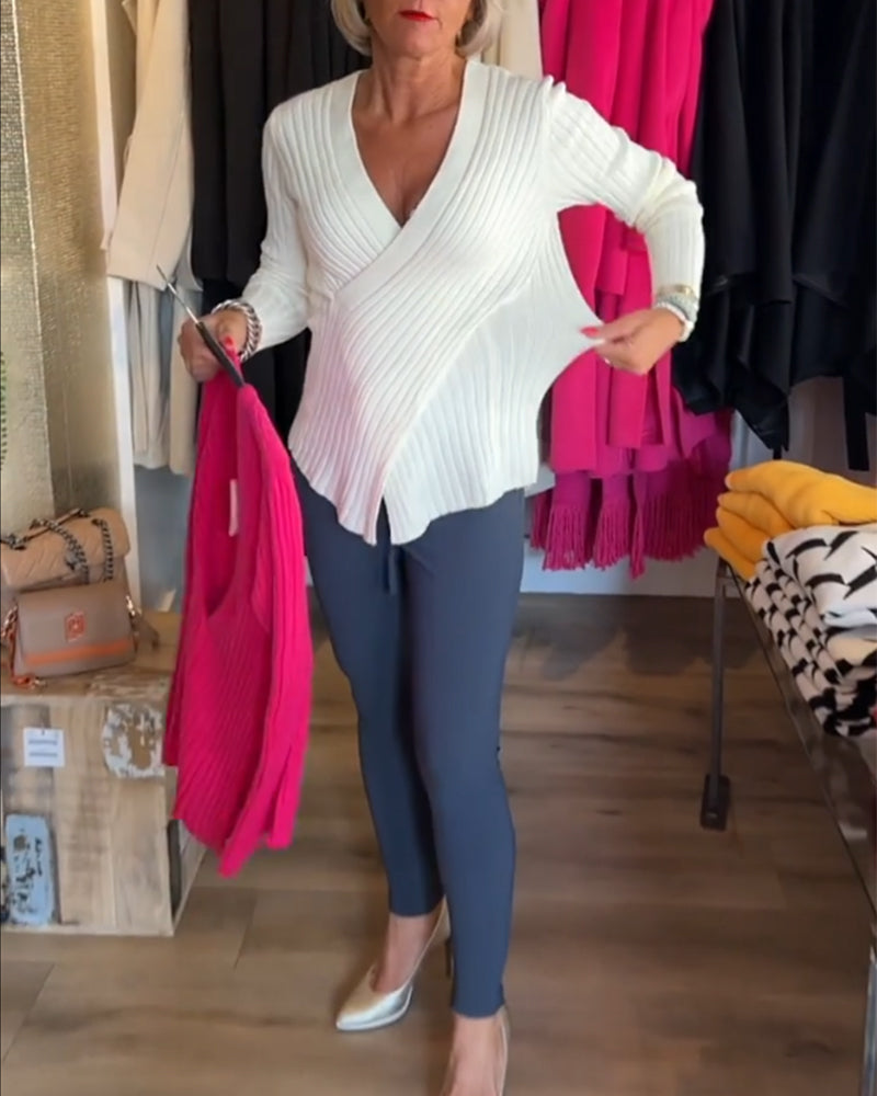 Solid color sexy knitwear