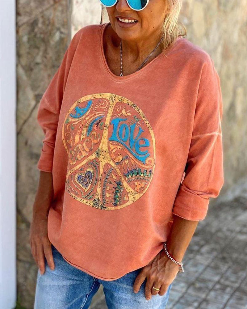 Orange Printed Top