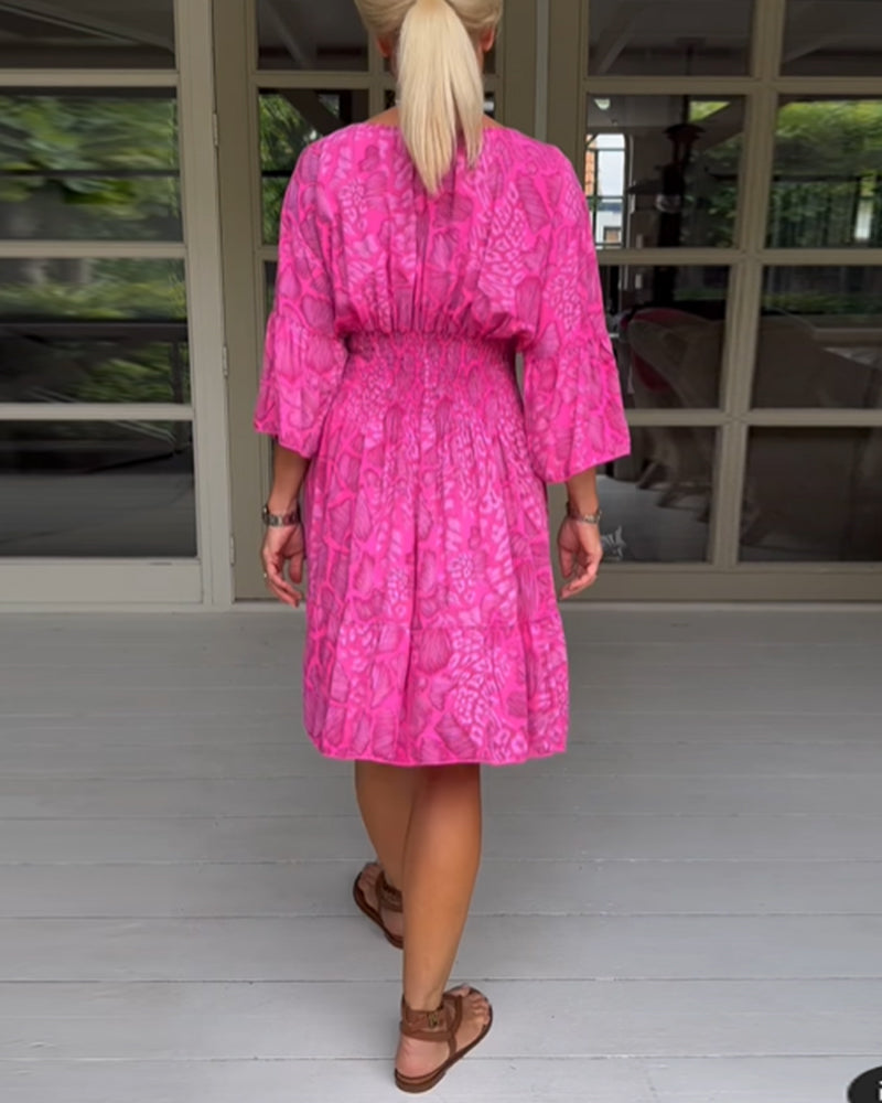 Printed 3/4 sleeve dress