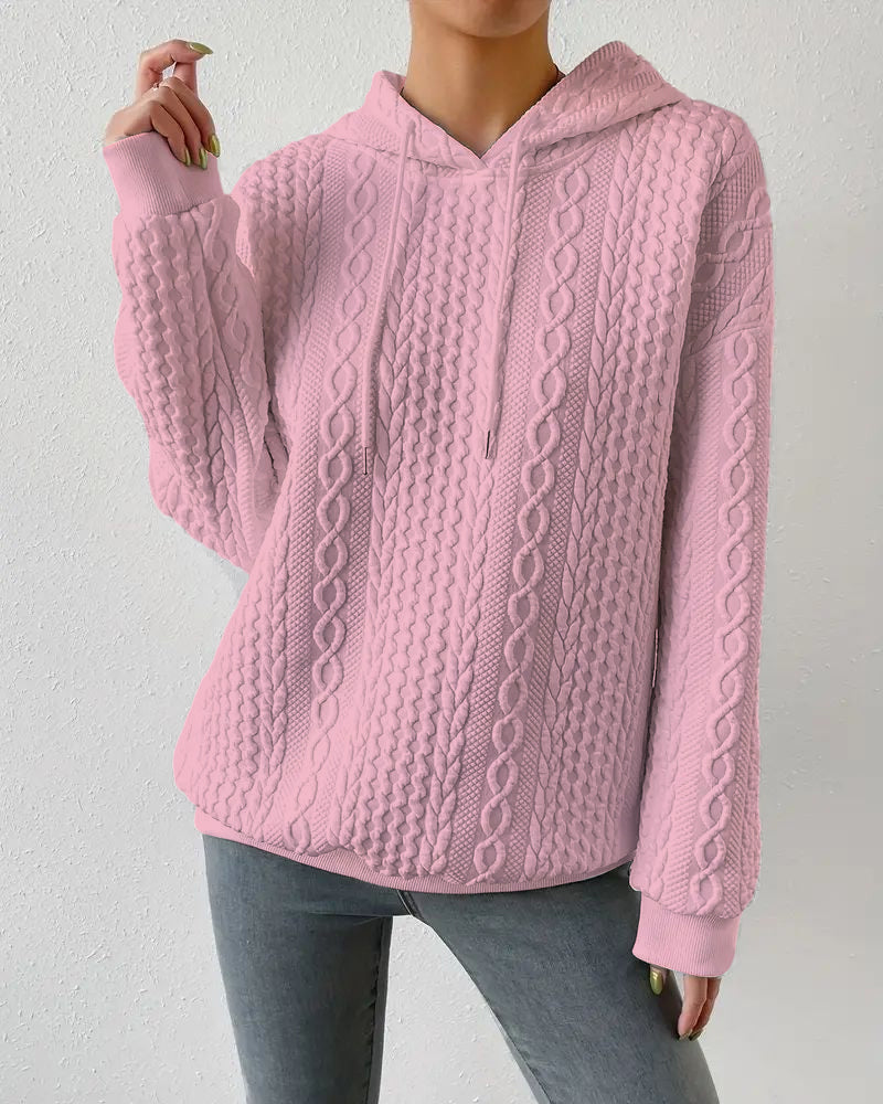 Casual solid color hoodie
