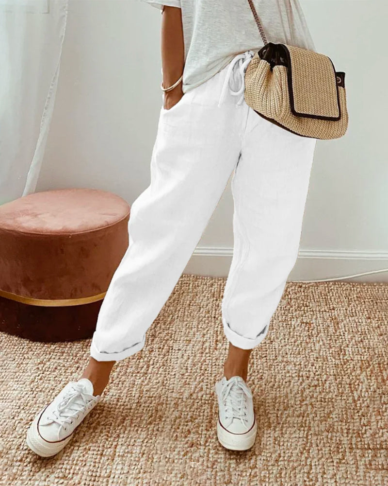 Pure Cotton Solid Color Pants