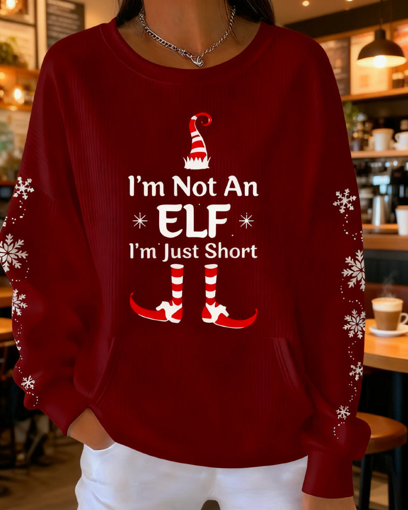 Christmas Shoe Print Round Neck Sweatshirt