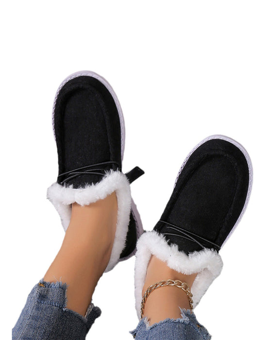 Solid color thick warm cotton shoes