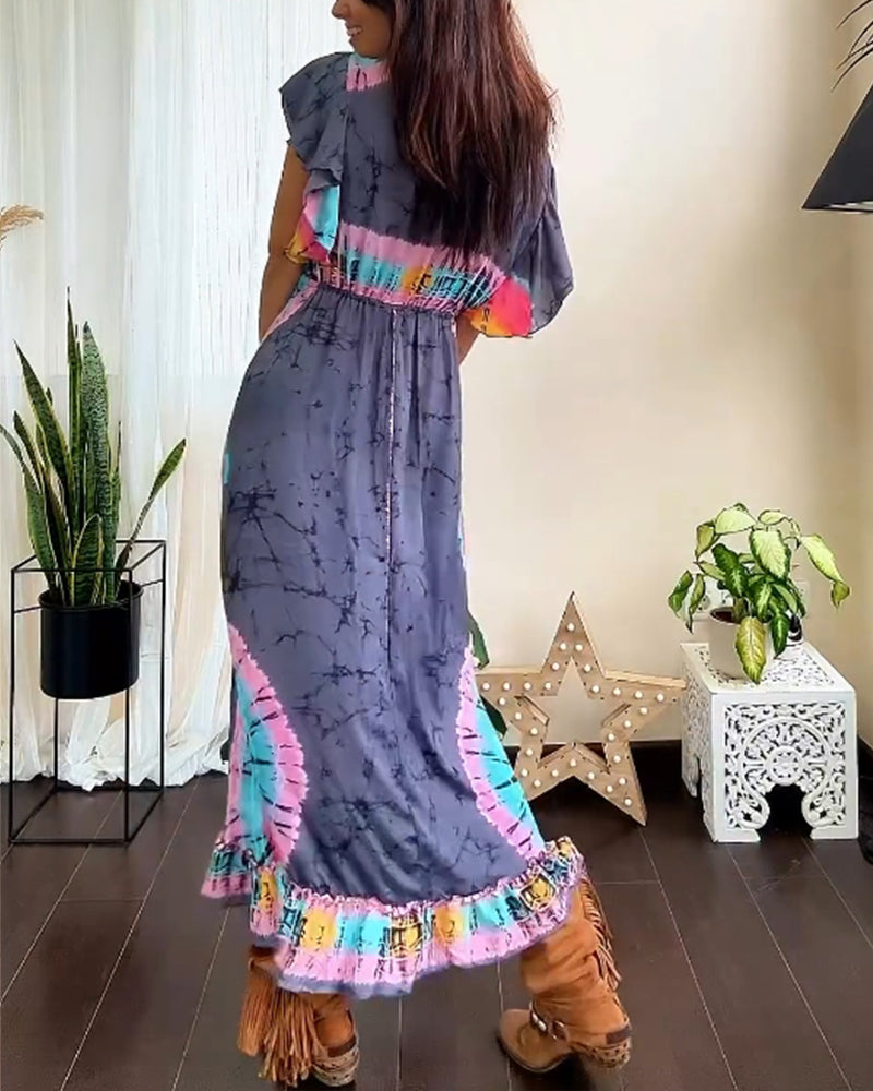 Stylish design v-neck dress