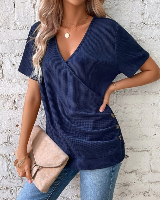 V-Neck Knitted T-Shirt