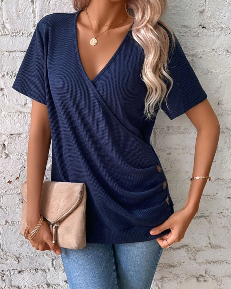 V-Neck Knitted T-Shirt