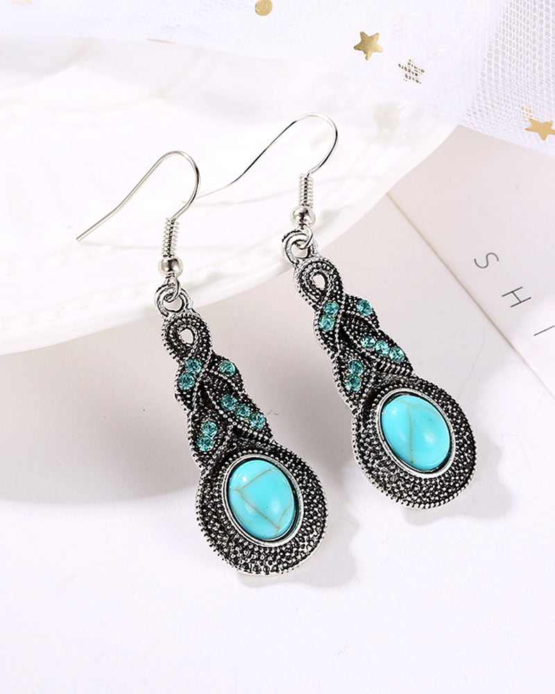 Turquoise drop earrings and necklace