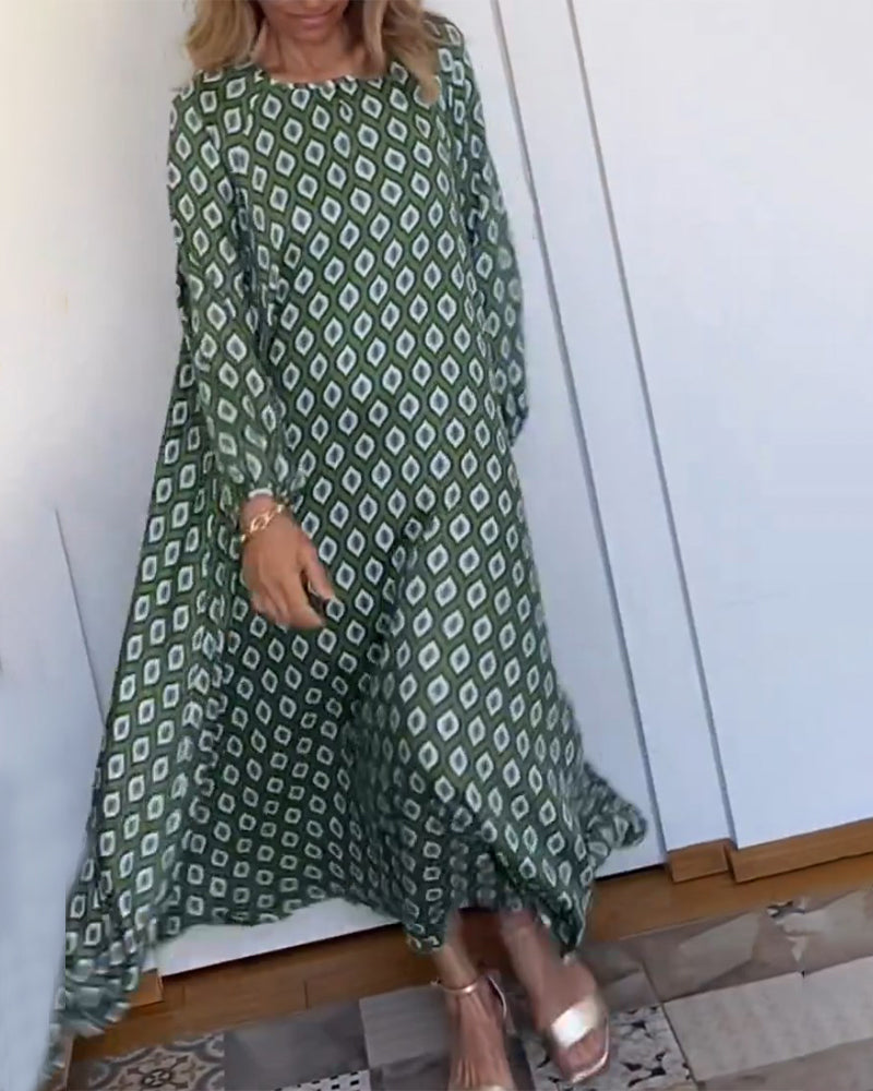 Geometric print casual dress